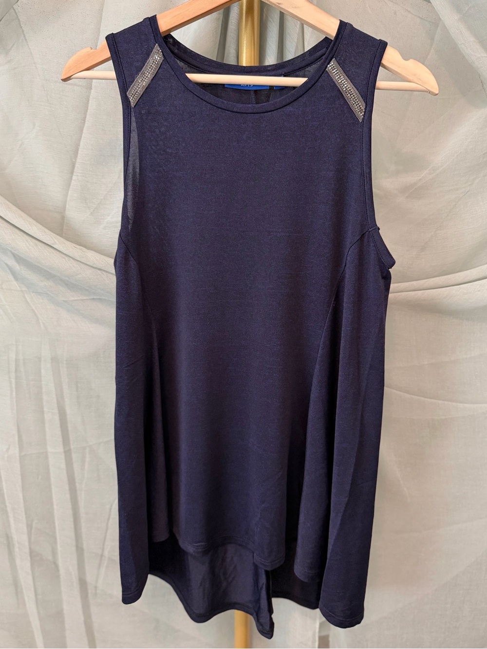 Apt. 9 Deep Purple Sleeveless Tank with Rhinestone Accent